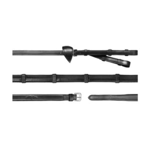 Dy'on New English Collection 1/2" Converter Rubber Reins With 7 Leather Loops