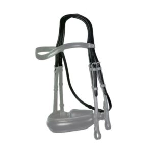 Dy'on Dressage Collection Flat Leather "Dressage" Double Bridle Headpiece