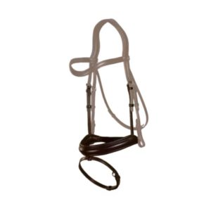 Dy'on Dressage Collection Flat Leather Matte Medium Noseband with Flash