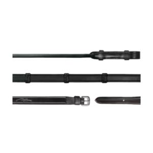 Dy'on Dressage Collection Round Leather 5/8" Full Leather Double Bridle Reins With 7 Leather Loops