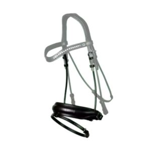 Dy'on Dressage Collection Round Leather Matte Large Crank Noseband with Flash