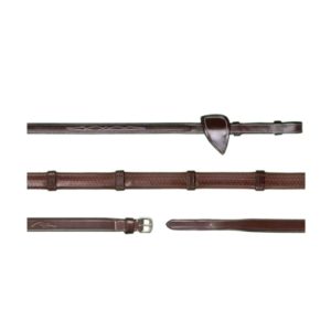 Dy'on US Jumping Collection 1/2" Rubber Reins With 7 Leather Loops