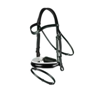 Dy'on Working Collection Patent Large Crank Noseband Bridle with White Padding and Flash