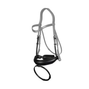 Dy'on Dressage Collection Flat Leather Matte Large Crank Noseband with Flash