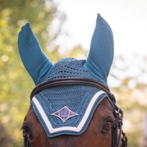 Fly Veil - blue Lagon and white